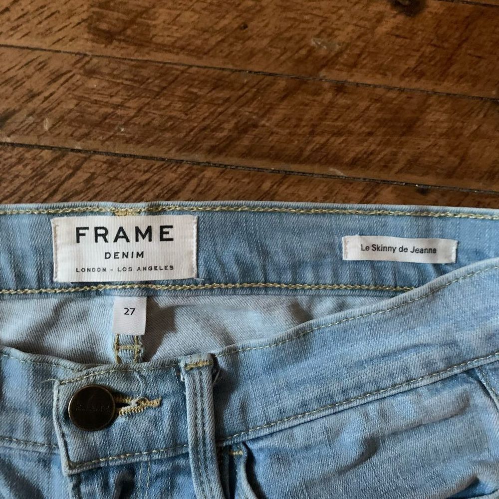 Frame me skinny de Jeanne echo park size 27 cropped designer jeans - Picture 3 of 4
